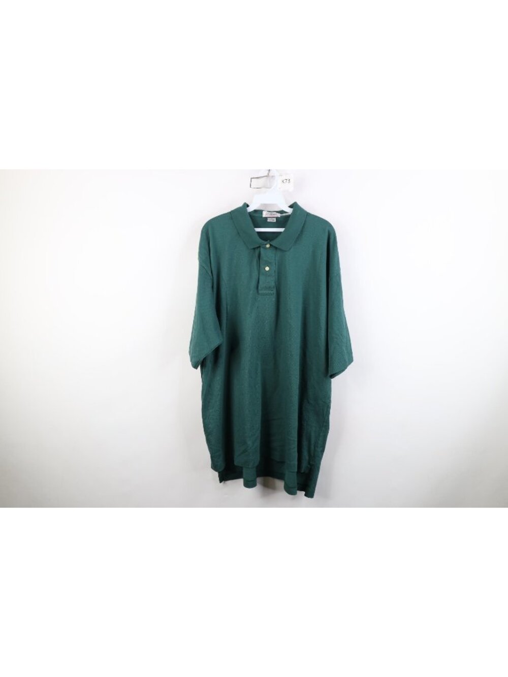 Vtg 90s Titleist Mens XL Faded Blank Cotton Knit Collared Golf Polo Shirt Green